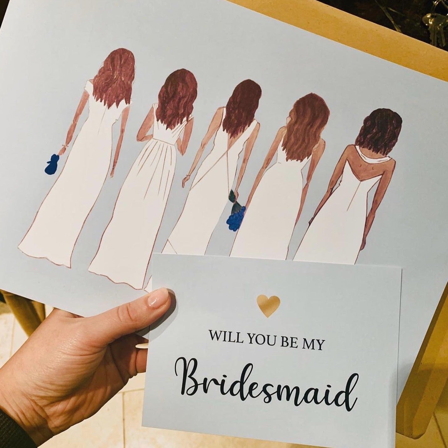 Bridesmaids Proposal Bespoke Portrait Illustrations.