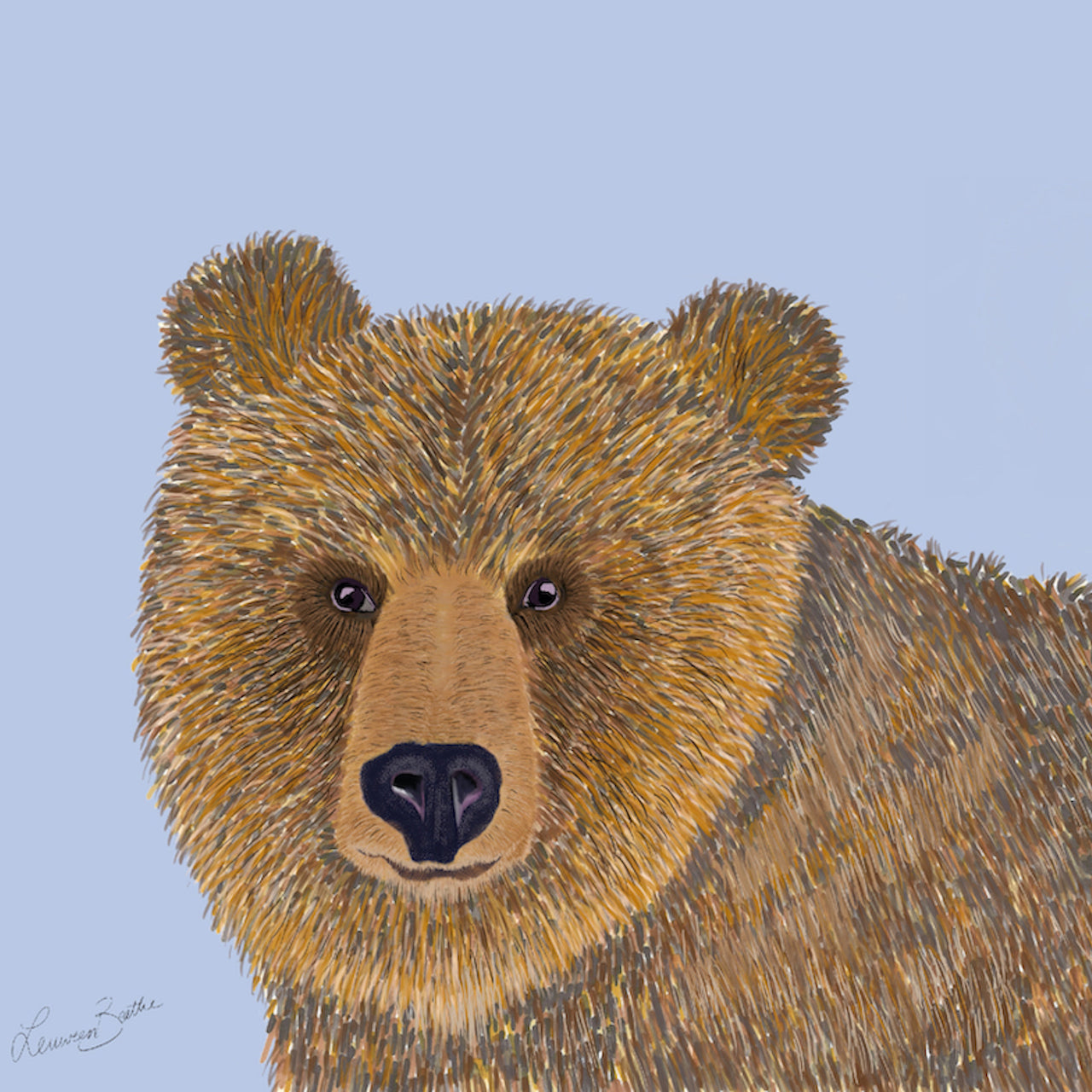 Glimpsing Grizzly Illustration