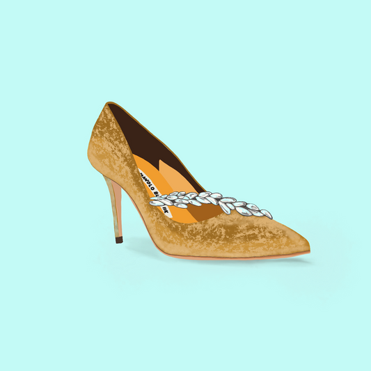 My Manolos, Manolo Blahnik Nadira in Velvet Illustration